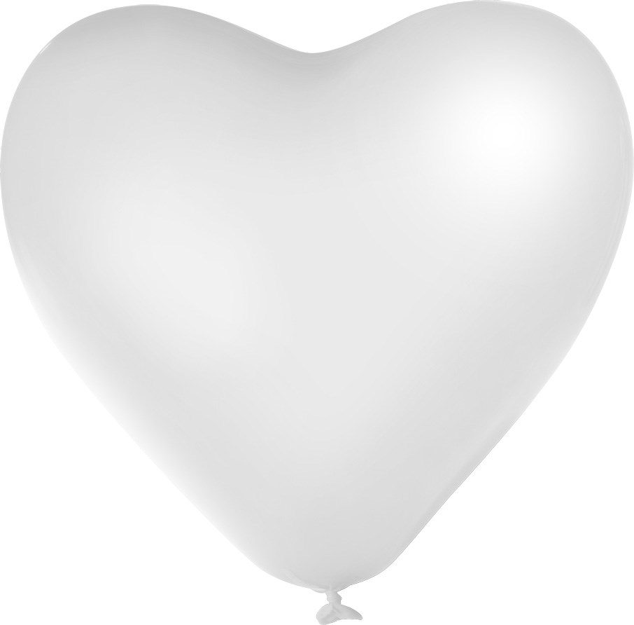 Onbedrukt XL hartvorm 120/130 cm Ø 44 cm 17 inch - Wit Metallic (7028)