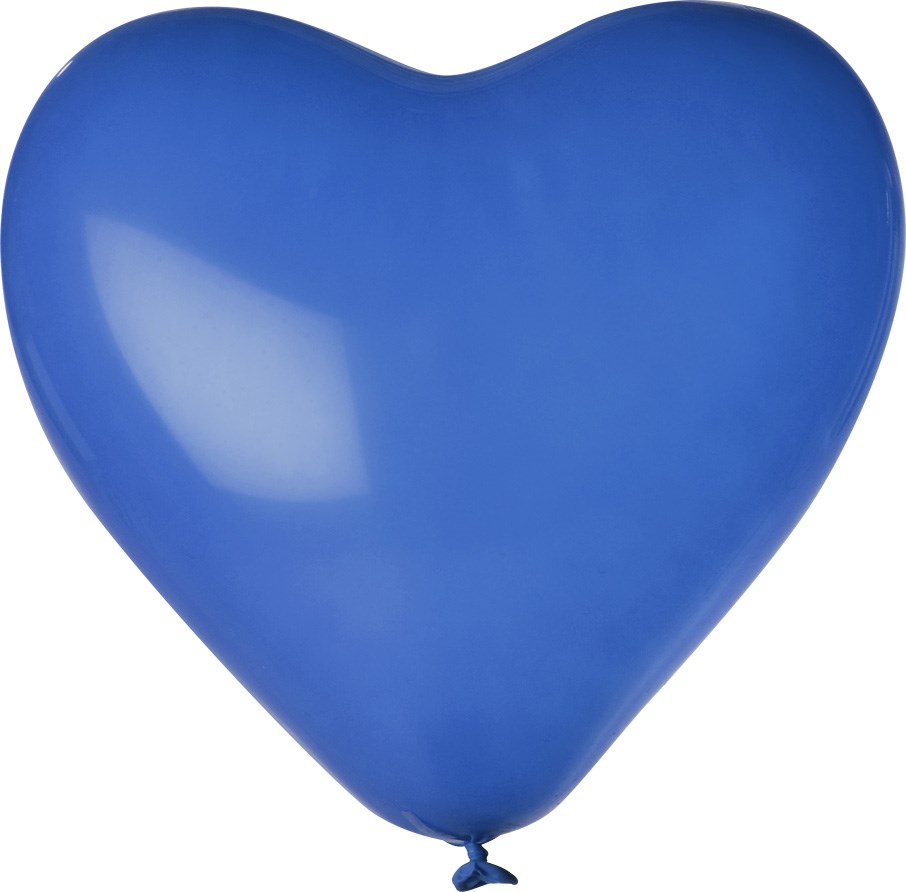 Onbedrukt XL hartvorm 120/130 cm Ø 44 cm 17 inch - Midden blauw (6010) Pastel (± PMS 300)