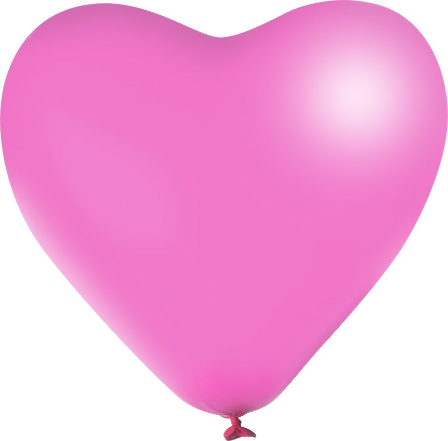 Onbedrukt XL hartvorm 120/130 cm Ø 44 cm 17 inch - Roze Metallic (7033) (± PMS 237)