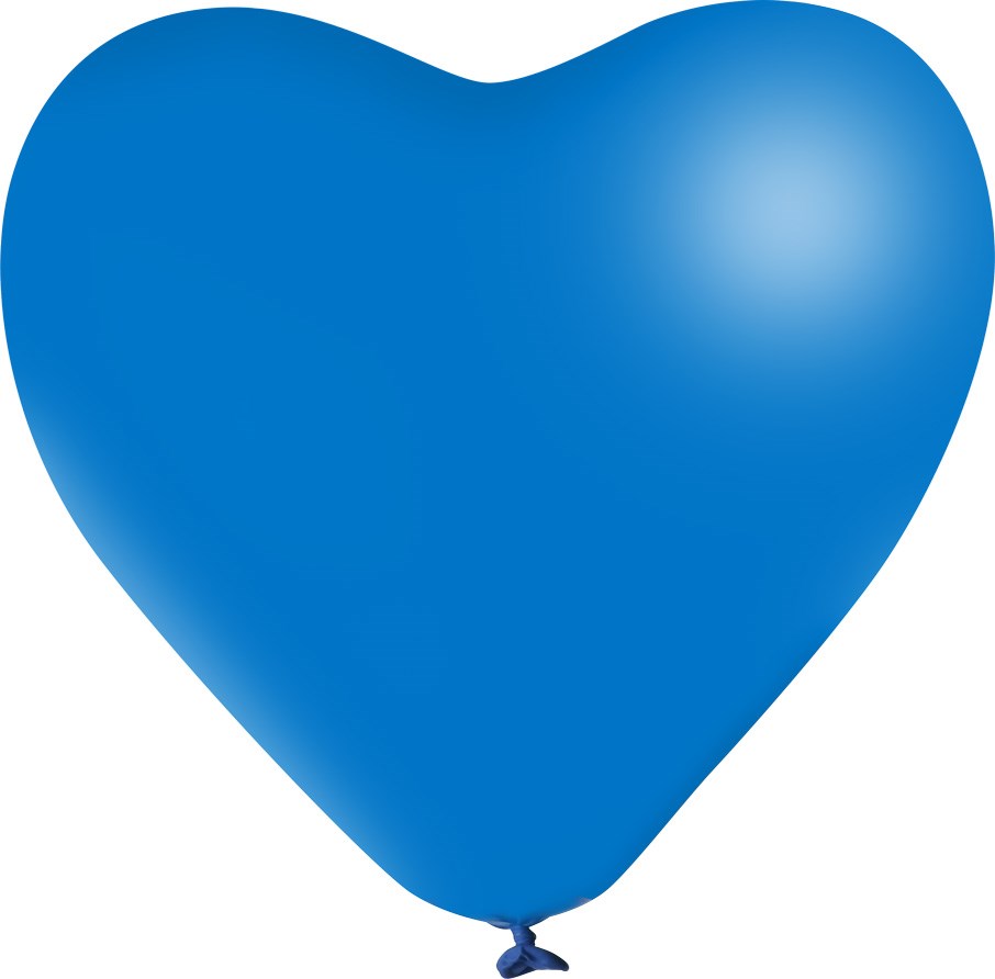 Onbedrukt XL hartvorm 120/130 cm Ø 44 cm 17 inch - Midden blauw Metallic (7054) (± PMS 300)