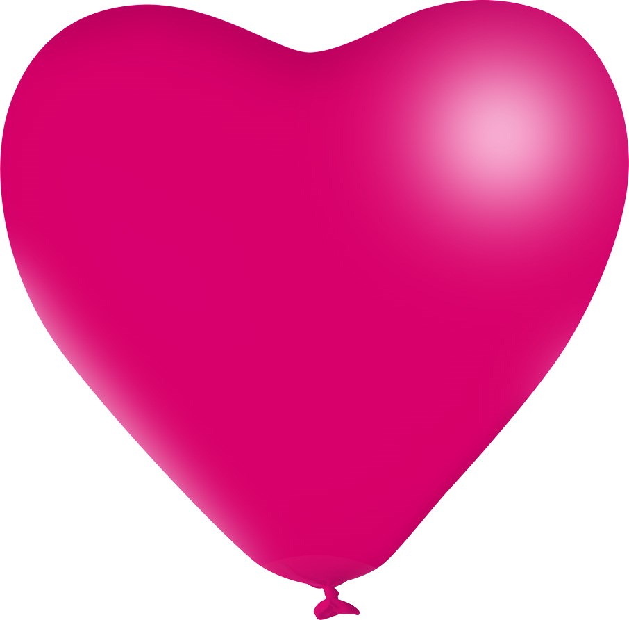 Onbedrukt XL hartvorm 120/130 cm Ø 44 cm 17 inch - Magenta Metallic (7064) (± PMS 224)