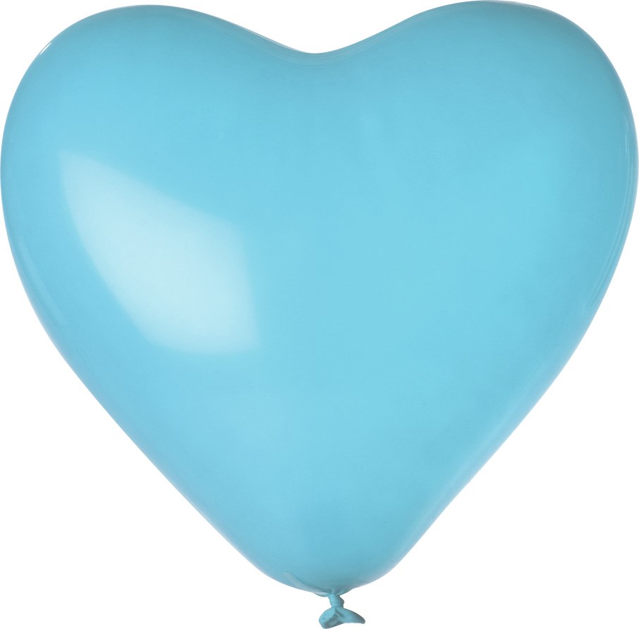 Onbedrukt XL hartvorm 120/130 cm Ø 44 cm 17 inch - Licht blauw (6009) Pastel (± PMS 637)