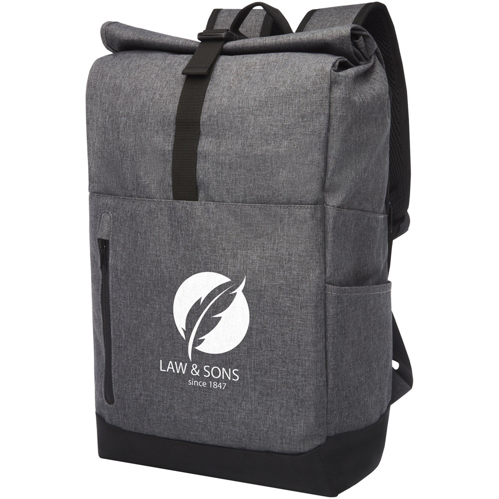 Hoss 15,6 inch GRS gerecycled oprolbare laptop rugzak 12L