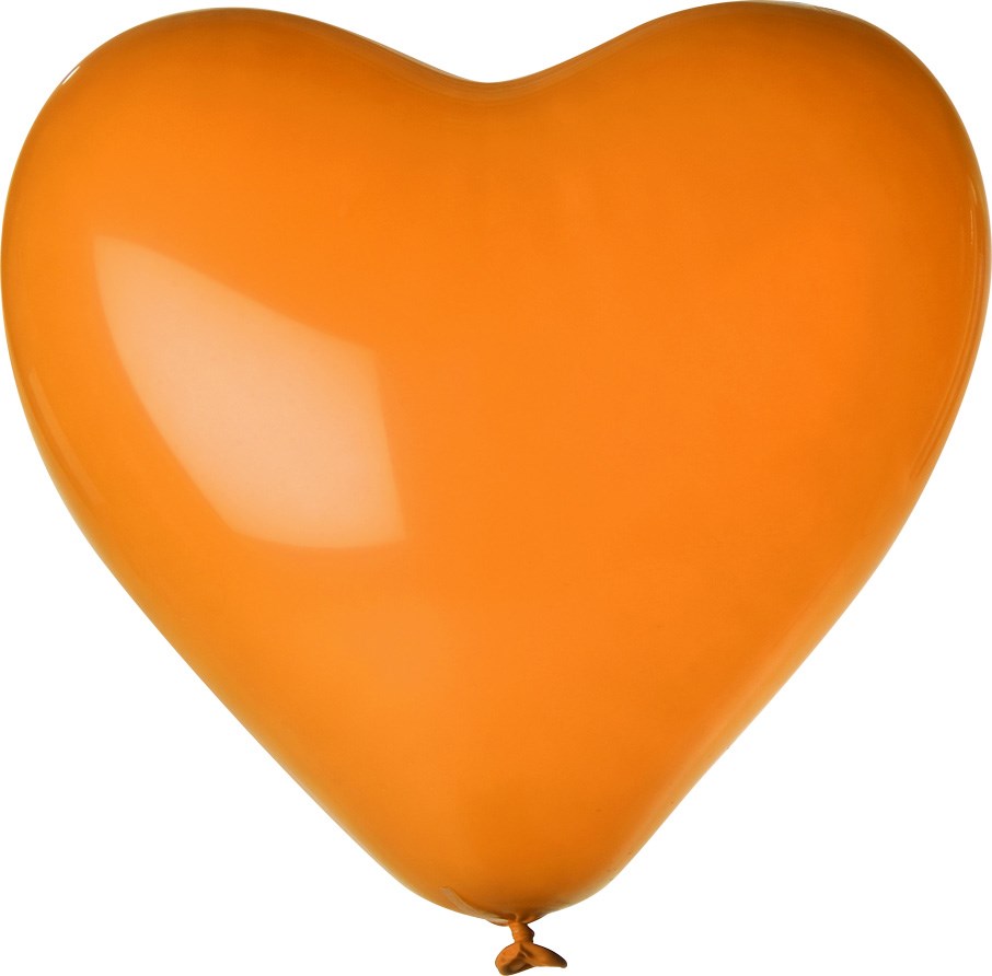 Onbedrukt XL hartvorm 120/130 cm Ø 44 cm 17 inch - Oranje (6004) Pastel (± PMS 1585)