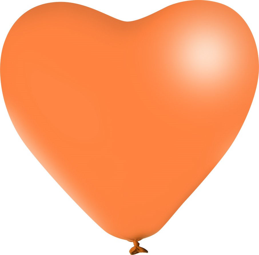 Onbedrukt XL hartvorm 120/130 cm Ø 44 cm 17 inch - Oranje Metallic (7031) (± PMS 1575)