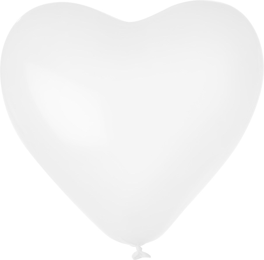 Onbedrukt XL hartvorm 120/130 cm Ø 44 cm 17 inch - Transparant (6000) Pastel