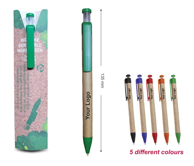 Duurzame Plant-a-Tree Pen met Zaadcapsule en Dubbelblad Clip