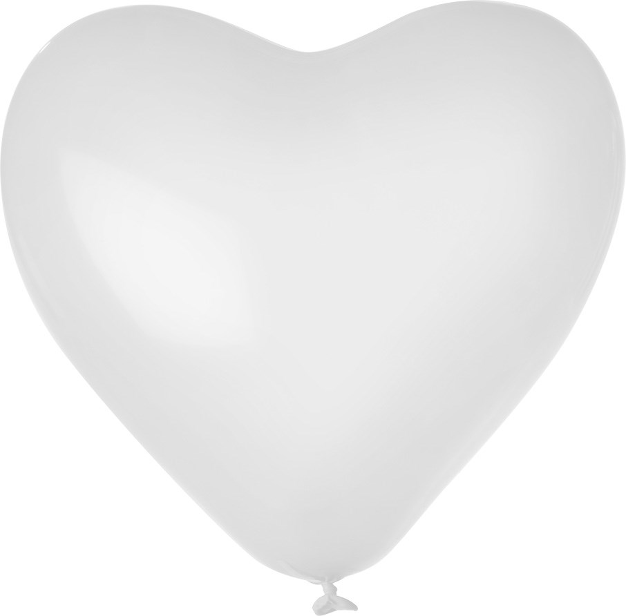 Onbedrukt XL hartvorm 120/130 cm Ø 44 cm 17 inch - Wit (6001) Pastel