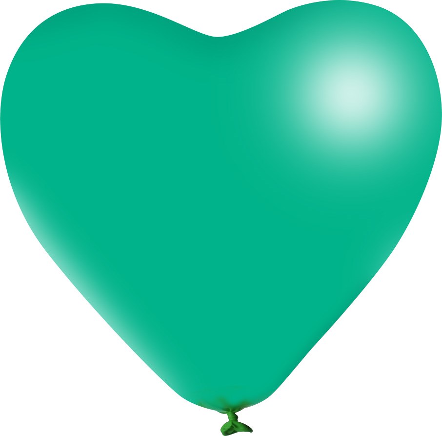 Onbedrukt XL hartvorm 120/130 cm Ø 44 cm 17 inch - Donker groen Metallic (7055) (± PMS 3278)