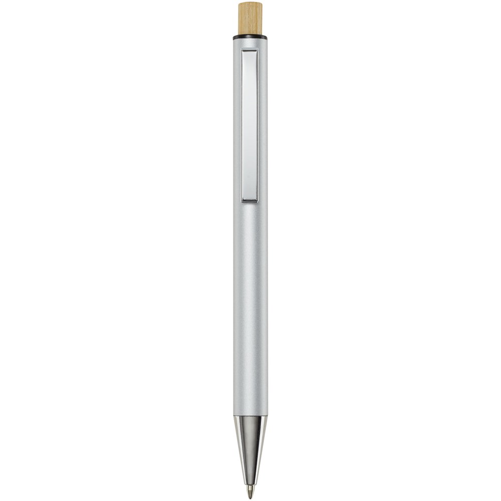 Cyrus balpen van gerecycled aluminium (zwarte inkt) - zilver
