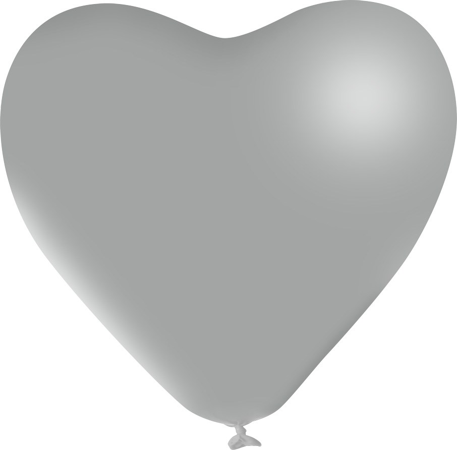 Onbedrukt XL hartvorm 120/130 cm Ø 44 cm 17 inch - Zilver Metallic (7038) (± PMS 422)