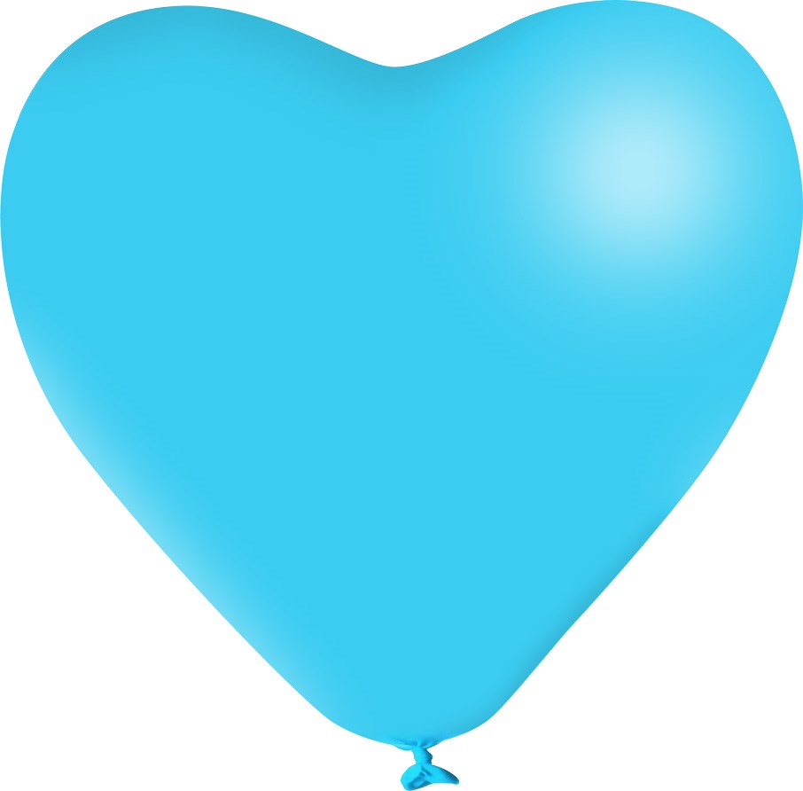 Onbedrukt XL hartvorm 120/130 cm Ø 44 cm 17 inch - Licht blauw Metallic (7035) (± PMS 298)