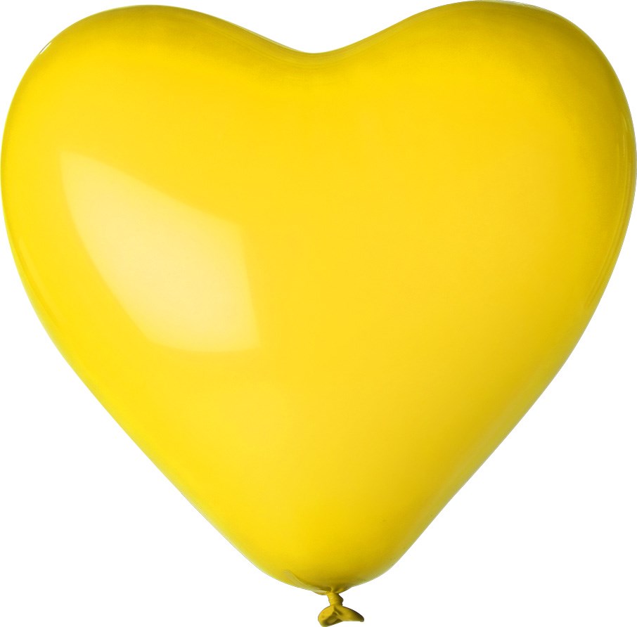 Onbedrukt XL hartvorm 120/130 cm Ø 44 cm 17 inch - Geel (6002) Pastel (± PMS yellow)